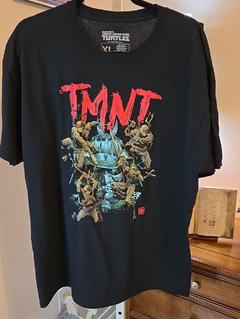 Nickelodeon Black TMNT Graphic Tee with Red Logo